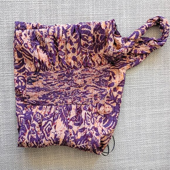 ZARA Printed Two-Piece Set – Boho Purple & Tan Crop Top + Midi Skirt | Size XS - Picture 7 of 8